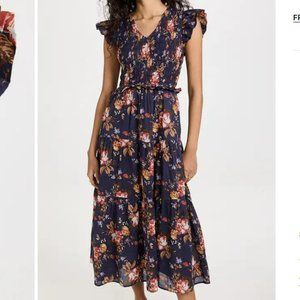 Sea Esme floral print midi dress in navy